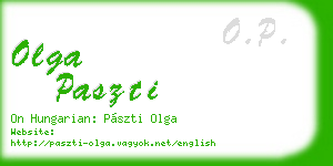 olga paszti business card