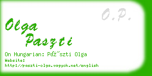 olga paszti business card